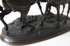 Pierre Jules Mene Antique French Bronze Sculpture of Two Horses - 3156985