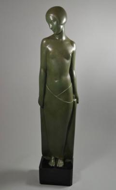 Pierre Le Faguays French Art Deco Ondine Bronze Sculpture Pierre Le Faguays Rare Large Size - 4046448