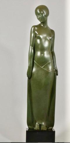 Pierre Le Faguays French Art Deco Ondine Bronze Sculpture Pierre Le Faguays Rare Large Size - 4046452