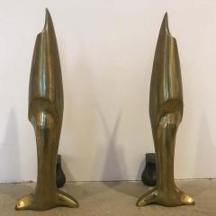 Pierre LeGrain French Art Deco Andirons Bronze Attibuted Pierre Legrain - 1317677