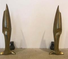 Pierre LeGrain French Art Deco Andirons Bronze Attibuted Pierre Legrain - 1317684