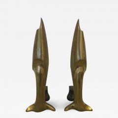 Pierre LeGrain French Art Deco Andirons Bronze Attibuted Pierre Legrain - 1318773