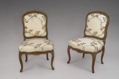 Pierre Leduc A Pair of Louis XV Beech Wood Chaises Stamped Leduc - 120103