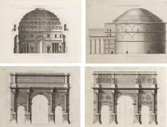Pierre Lepautre Set Of Four Framed Engravings Of Roman Architecture By Pierre Lepautre - 4149908