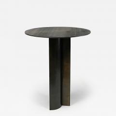 Pierre Mounier CALAMINE GUERIDON Laminated steel side table with bronze patina - 2853980