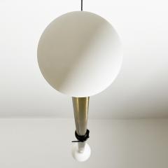 Pierre Mounier PANTIN Unique lighting pendant with patinated brass and genuine leather - 3058706