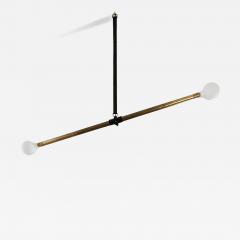 Pierre Mounier PANTIN Unique lighting pendant with patinated brass and genuine leather - 3064772