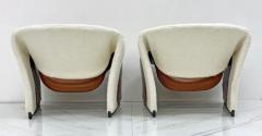 Pierre Paulin 1st Edition Pierre Paulin Groovy Chairs Artifort F580 Ivory Boucle and Leather - 3176129