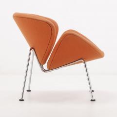 Pierre Paulin A pair of upholstered Pierre Paulin style upholstered chrome orange slice chairs - 3498816