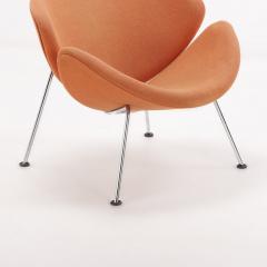 Pierre Paulin A pair of upholstered Pierre Paulin style upholstered chrome orange slice chairs - 3498820