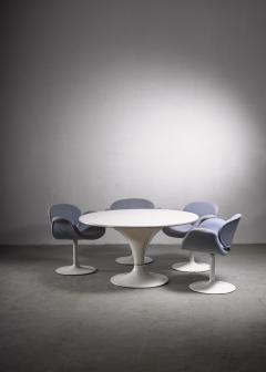 Pierre Paulin Dining suite with Miller table and 4 Little Tulip chairs by Pierre Paulin - 1860471