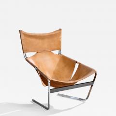 Pierre Paulin Lounge Chair with Metal and Leather Netherlands 1960s - 4787239