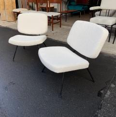Pierre Paulin Pair of CM190 Slipper Chairs for Thonet France 1950s - 2329049