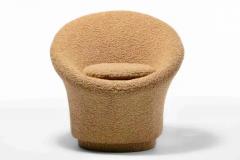 Pierre Paulin Pair of Modern 1970s Pierre Paulin Style Mushroom Swivel Chairs in Latte Boucl  - 3464992