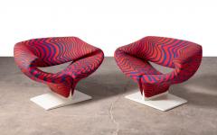 Pierre Paulin Pierre Paulin Rare and Early Ribbon Chairs with Original Fabric 1967 Signed  - 4289797