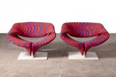 Pierre Paulin Pierre Paulin Rare and Early Ribbon Chairs with Original Fabric 1967 Signed  - 4289798