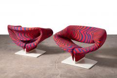 Pierre Paulin Pierre Paulin Rare and Early Ribbon Chairs with Original Fabric 1967 Signed  - 4289799