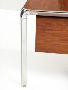 Pierre Paulin Teak and Steel Executive Desk by Pierre Paulin France C 1975 - 2950555