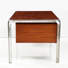 Pierre Paulin Teak and Steel Executive Desk by Pierre Paulin France C 1975 - 2950561