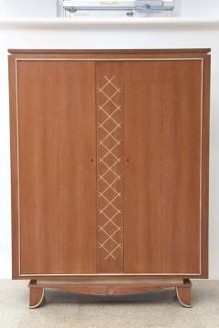 Pierre Petit Mid Century French Modern Limed Oak and Parchment Tall Cabinet - 4161548