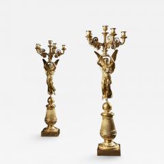 Pierre Philippe Thomire EXCEPTIONAL PAIR OF FRENCH LATE EMPIRE GILT BRONZE CANDELABRA - 2002443