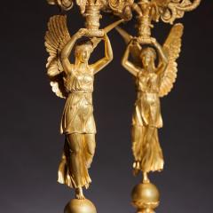 Pierre Philippe Thomire XCEPTIONAL PAIR OF FRENCH LATE EMPIRE GILT BRONZE CANDELABRA - 3492119