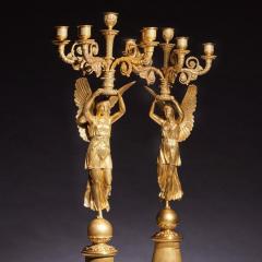 Pierre Philippe Thomire XCEPTIONAL PAIR OF FRENCH LATE EMPIRE GILT BRONZE CANDELABRA - 3492121