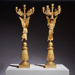 Pierre Philippe Thomire XCEPTIONAL PAIR OF FRENCH LATE EMPIRE GILT BRONZE CANDELABRA - 3492122