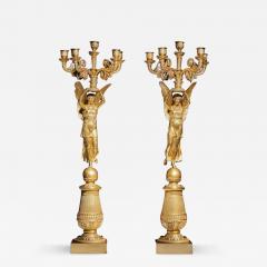 Pierre Philippe Thomire XCEPTIONAL PAIR OF FRENCH LATE EMPIRE GILT BRONZE CANDELABRA - 3493394