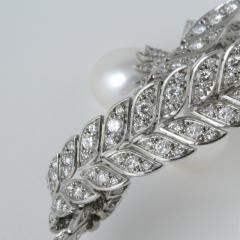 Pierre Sterl Pierre Sterl Mid 20th Century Diamond Pearl and Platinum Brooch - 276027