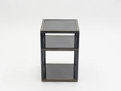 Pierre Vandel 3 Tiers side table black opaline glass by Pierre Vandel 1970s - 994632