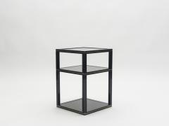 Pierre Vandel 3 Tiers side table black opaline glass by Pierre Vandel 1970s - 994638