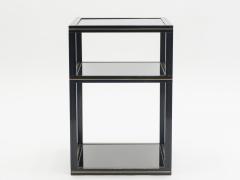 Pierre Vandel 3 Tiers side table black opaline glass by Pierre Vandel 1970s - 994645