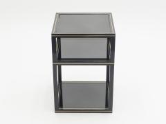 Pierre Vandel 3 Tiers side table black opaline glass by Pierre Vandel 1970s - 994647