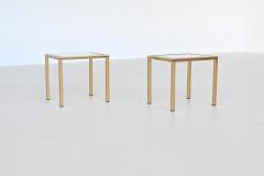 Pierre Vandel Pierre Vandel pair of side tables in brass and glass France 1970 - 3957412