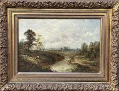 Pieter Hendrik Koekkoek Hillside landscape depicting figures near a stream - 3677433