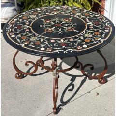 Pietra Dura Marble Wrought Iron Dining Table - 3627534