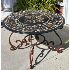Pietra Dura Marble Wrought Iron Dining Table - 3627536