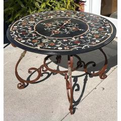 Pietra Dura Marble Wrought Iron Dining Table - 3627565
