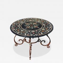 Pietra Dura Marble Wrought Iron Dining Table - 3629770