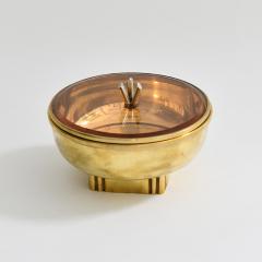 Pietro Chiesa Brass box with glass lid and finial - 2810307