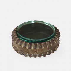 Pietro Chiesa Carved Round Wood Box with Glass Top Attributed to Pietro Chiesa - 4583976