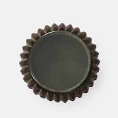 Pietro Chiesa Carved Round Wood Box with Glass Top Attributed to Pietro Chiesa - 4583981
