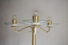 Pietro Chiesa Italian Ash Wood Polished Brass Lamp Floor attributed to Pietro Chiesa 1940s - 2602022