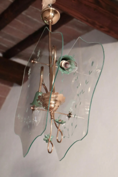 Pietro Chiesa Italian Mid Century Chandelier Pietro Chiesa Style Per Fontana Arte 1940s - 2601345