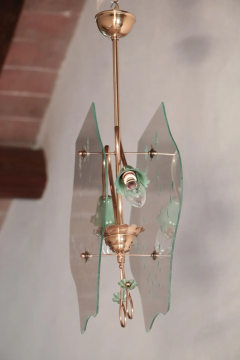 Pietro Chiesa Italian Mid Century Chandelier Pietro Chiesa Style Per Fontana Arte 1940s - 2601347