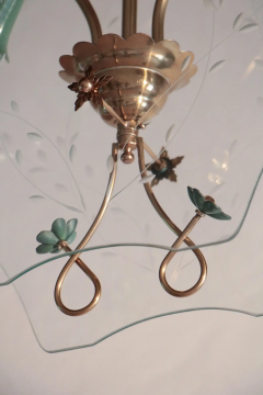 Pietro Chiesa Italian Mid Century Chandelier Pietro Chiesa Style Per Fontana Arte 1940s - 2601349