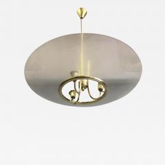 Pietro Chiesa Italian Modern Neoclassical Brass Glass Pendant by Pietro Chiesa Fontana Arte - 1738384