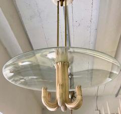 Pietro Chiesa Italian Modern Neoclassical Glass Chandelier by Pietro Chiesa for Fontana Arte - 1736792
