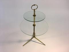 Pietro Chiesa Midcentury Glass and Brass Tripod Table attributed to Pietro Chiesa - 419800